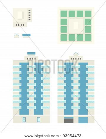 High-rise Building - Template For Creation Axonometric Projections