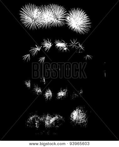 Colorful fireworks with reflection on lake and night sky in background.
