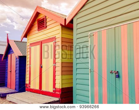 Bathing Houses At Brighton Beach, Australia