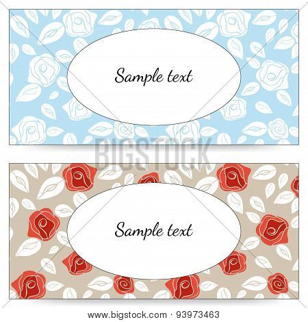 Wedding invitation with red and white roses.