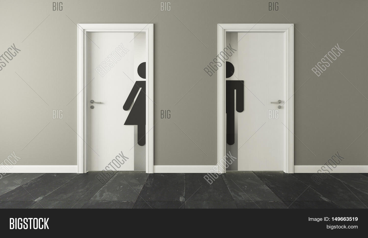 White Restroom Doors Image & Photo (Free Trial) Bigstock