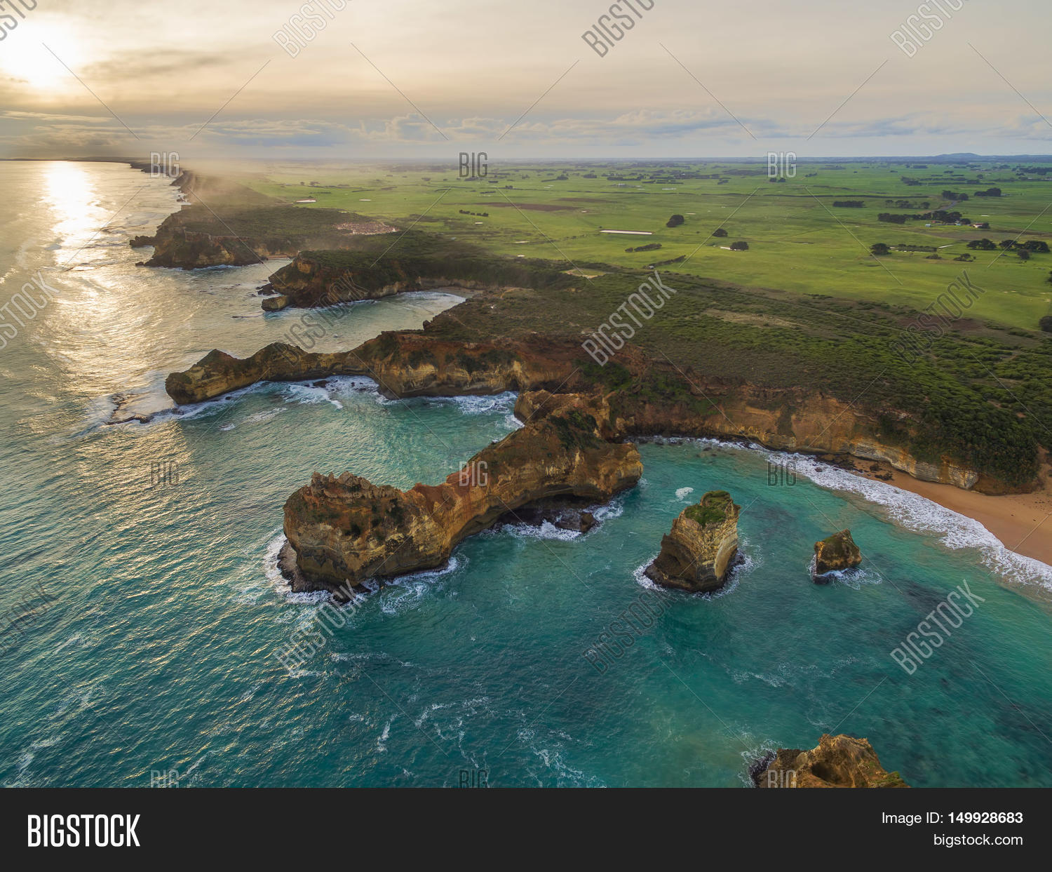 aerial view of rugged coastline near childers cove great ocean
