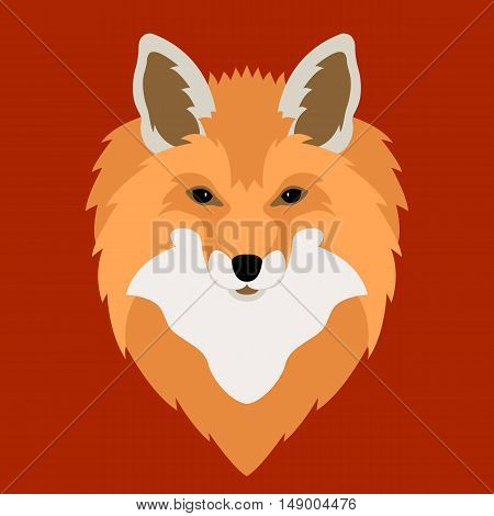 Fox head vector illustration style Flat side front