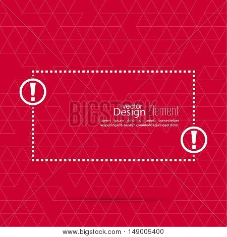 Exclamation mark blank template. Attention sign icon. Empty vector form.  information, text box, textbox on red background. Speech Bubbles.