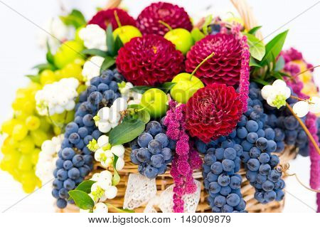 Seasonal Flower And Fruit Bouquet