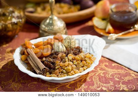 Dried Fruits And Cinnamon Sticks