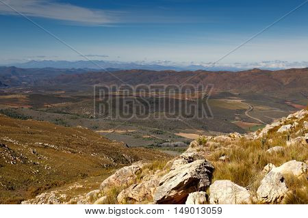 Mountain View With Farm Lands - The Swartberg Pass