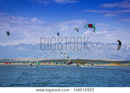 Kiteboarding Kitesurfing Extreme Sport in Nin Croatia