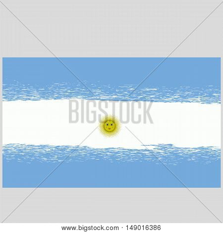 Flag of Argentina. Grunge Argentinean Background. National Argentinean Flag