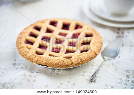 Apple, Strawberry And Blackberry Lattice Pie