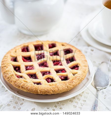 Apple, Strawberry And Blackberry Lattice Pie