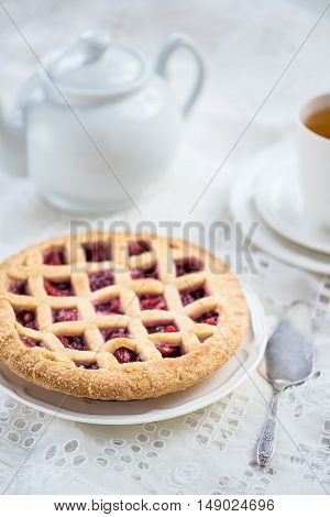 Apple, Strawberry And Blackberry Lattice Pie