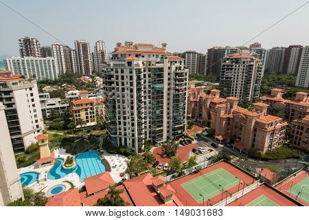 Newly Developed Condominium Buildings in Highly Americanized Barra da Tijuca District in Rio de Janeiro, Brazil