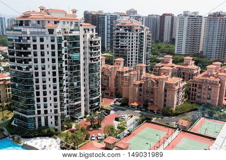 Newly Developed Condominium Buildings in Highly Americanized Barra da Tijuca District in Rio de Janeiro, Brazil