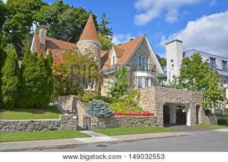 MONTREAL QUEBEC CANADA 09 16 2016: Westmount is an affluent suburb on the Island of Montreal, having been at one point the richest community in Canada.