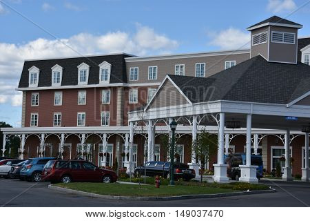 SARATOGA SPRINGS, NY - SEP 24: Saratoga Casino-Hotel in Saratoga Springs, New York, as seen on Sep 24, 2016. The property has 1,700 video lottery games as well as live harness racing during the months of March to December.