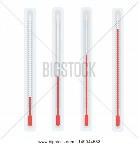Red Thermometers With Different Levels By Illustration 02