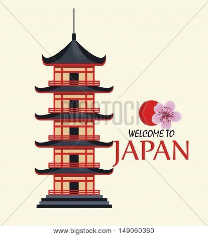 welcome japan mount fuji design vector illustration eps 10