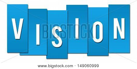 Vision text alphabets written over blue background.