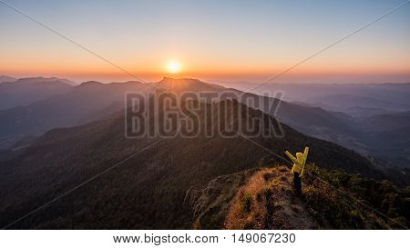 Photo of Sunset on the mountain peak
