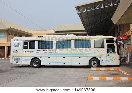 CHIANG MAI THAILAND - JUNE 11 2015: Bus of Nakhonchai air. Route Chiangmai Pattaya and Rayong. Photo at New Chiangmai bus station thailand.