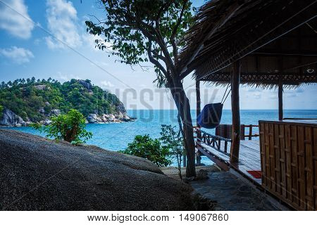 Beachhut with hammock under the roof in Thailand