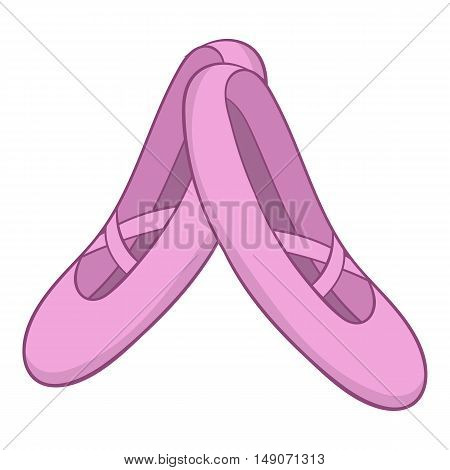 Pointe shoes icon in cartoon style isolated on white background. Ballet symbol vector illustration