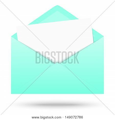 Colored Envelope With Empty Paper