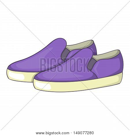 Purple loafers icon in cartoon style isolated on white background. Wear symbol vector illustration