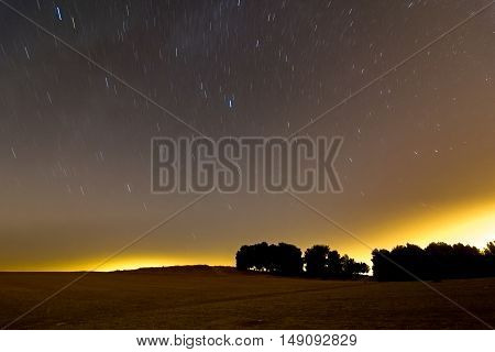 Star Trails And Meteors Over The Israel Negev Desert