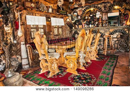 SJENICA, SERBIA - SEP 18, 2016. Traditional  old tavern on Sep 18, 2016  in Sjenica city. Serbia.