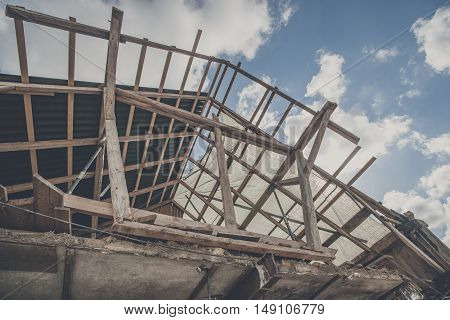 Roof Construction With Wooden Planks