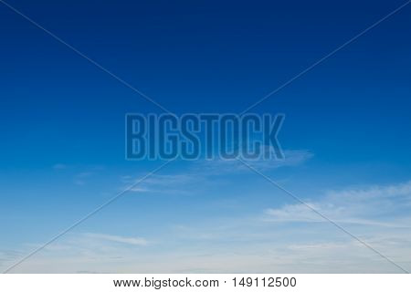 Clear blue sky background in the morning of a sunny day.