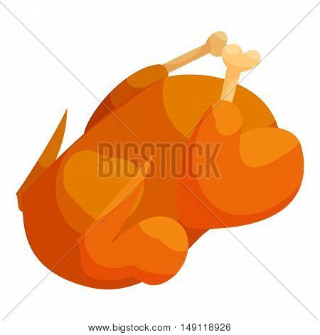 Fried chicken icon in cartoon style isolated on white background. Food symbol vector illustration