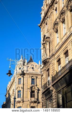 Historic Architecture in Budapest, in Hungary Europe.