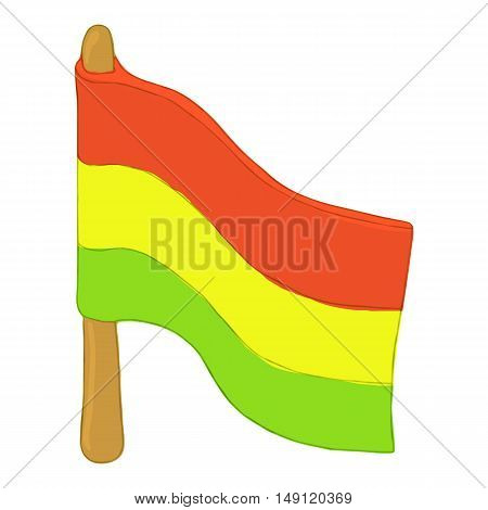 Flag rastaman icon in cartoon style isolated on white background. Youth subculture symbol vector illustration