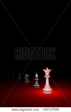 Prompt career. Vertical chess composition. Available in high-resolution and several sizes to fit the needs of your project. 3D renderi illustration. Black background layout with free text space.