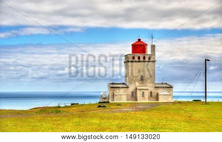 Lighthouse at Dyrholaey Cape in South Iceland