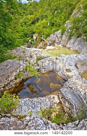 Mirna river canyon in village Kotle Istria Croatia