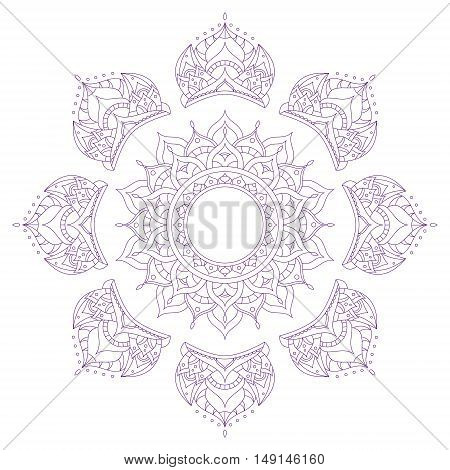 Chakra Sahasrara for Henna Tattoo and for Your Design. Vector illustration