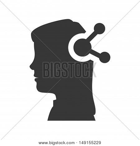 avatar woman person female user with shareicon silhouette. vector illustration