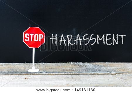 Stop Harassment Message Written On Chalkboard