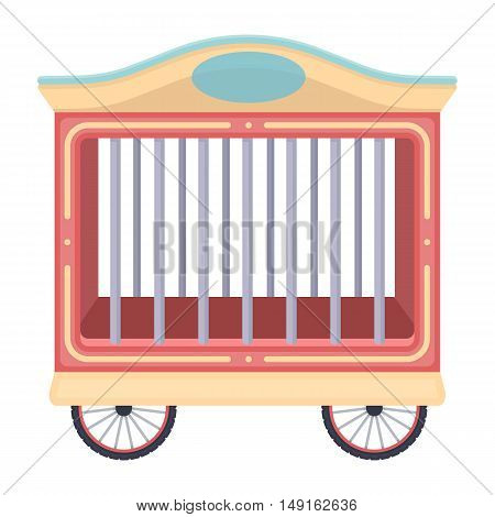 Circus wagon icon in cartoon style isolated on white background. Circus symbol vector illustration.