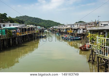 Tai O Fishing Village of Lantau Island in Hong Kong, China.