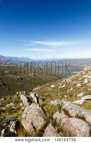 Leading Rocks To A Valley In The Swartberg Mountains