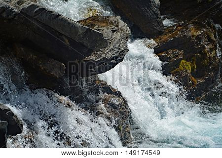 Tangle Creek Waterfall in Jasper National Park, Alberta, Canada