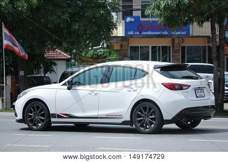 CHIANGMAI THAILAND -AUGUST 18 2016: Private car Mazda3. Photo at road no.121 about 8 km from downtown Chiangmai thailand.