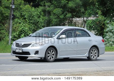 CHIANGMAI THAILAND -AUGUST 18 2016: Private car Toyota Corolla Altis. Photo at road no 121 about 8 km from downtown Chiangmai thailand.