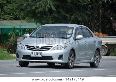 CHIANGMAI THAILAND -AUGUST 18 2016: Private car Toyota Corolla Altis. Photo at road no 121 about 8 km from downtown Chiangmai thailand.