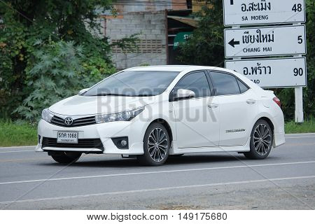 CHIANGMAI THAILAND -AUGUST 18 2016: Private car Toyota Corolla Altis. Photo at road no 121 about 8 km from downtown Chiangmai thailand.